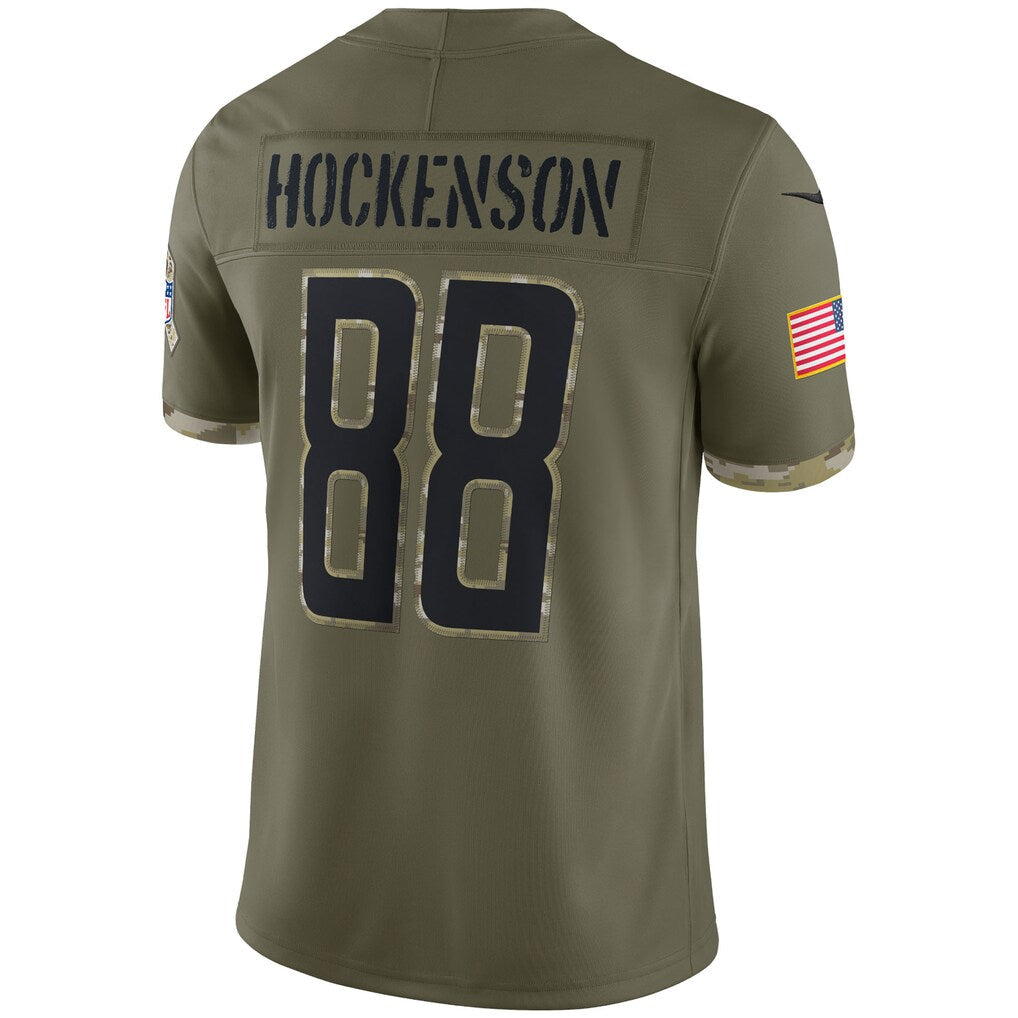 D.Lions #88 T.J. Hockenson Olive Salute To Service Limited Stitched Football American Jersey