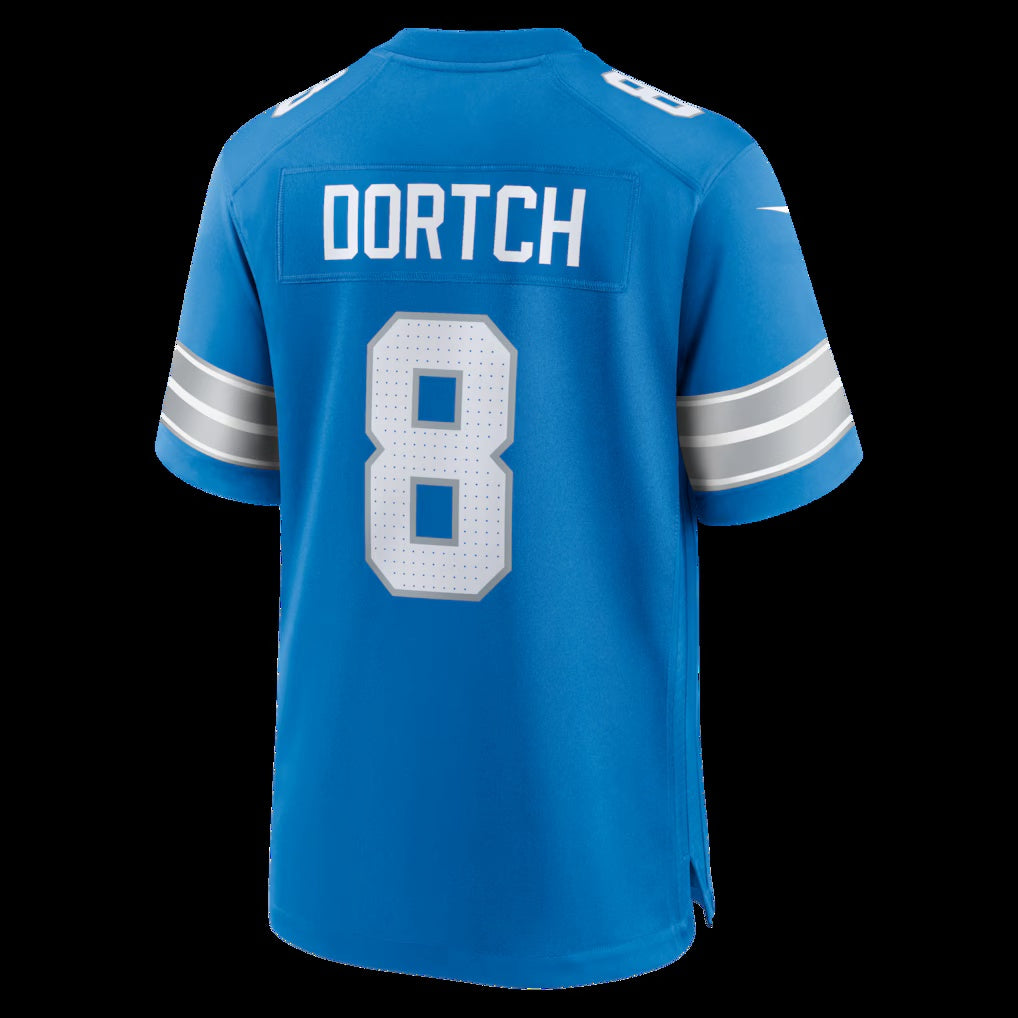 D.Lions #8 Greg Dortch Blue Team Game Stitched Football American Jersey