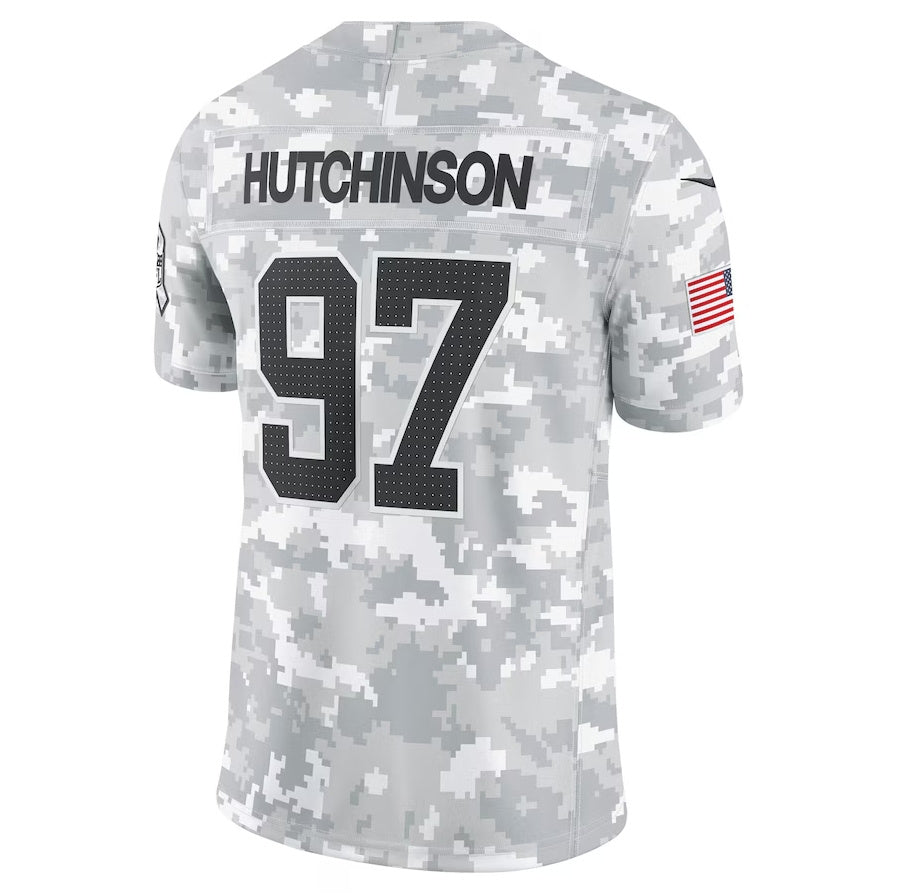 D.Lions #97 Aidan Hutchinson Arctic Camo 2024 Salute to Service Limited Stitched Football American Jersey