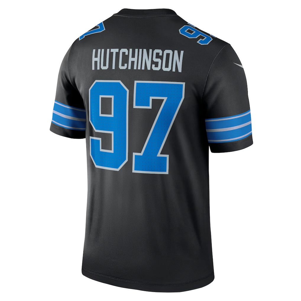 D.Lions #97 Aidan Hutchinson Black Legend Player Performance Top Stitched Football American Jersey