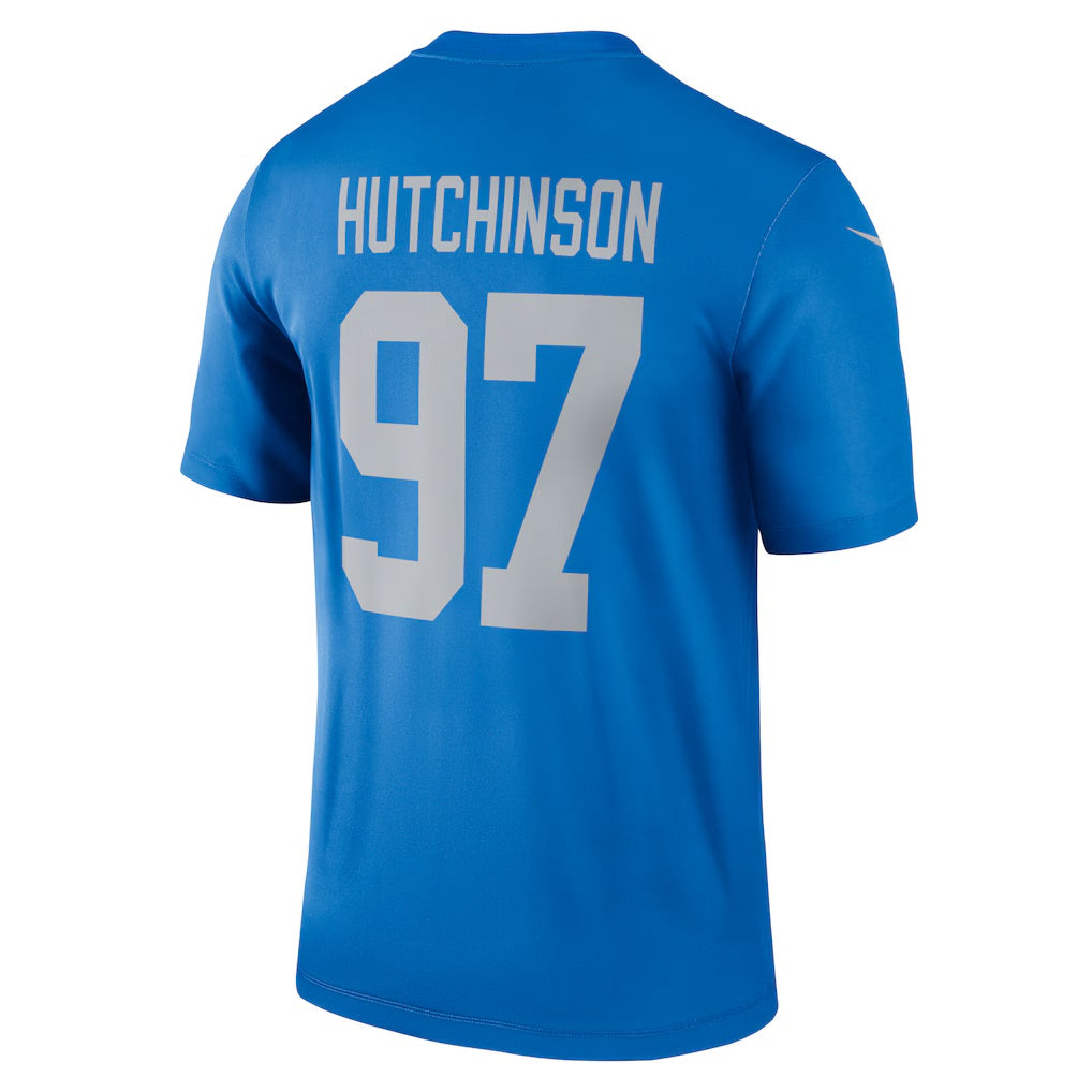 D.Lions #97 Aidan Hutchinson Blue Legend Player Performance Top Stitched Football American Jersey