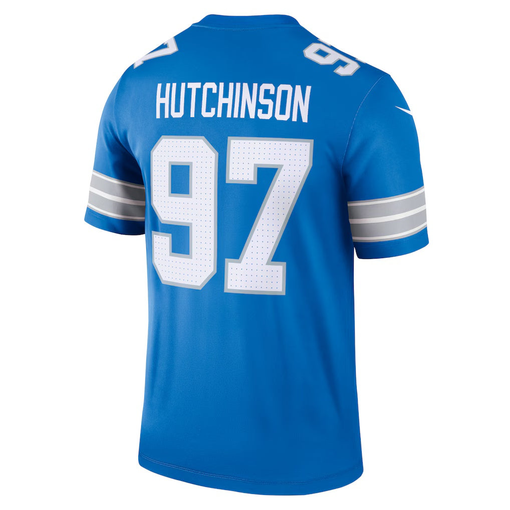 D.Lions #97 Aidan Hutchinson Blue Legend Player Performance Top Stitched Football American Jersey