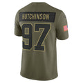 D.Lions #97 Aidan Hutchinson Olive 2025 Salute to Service Limited Stitched Football American Jersey