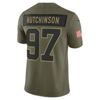 D.Lions #97 Aidan Hutchinson Olive 2025 Salute to Service Limited Stitched Football American Jersey