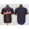 Detroit Tigers Blank Black With Patch Cool Base Stitched Baseball Jersey