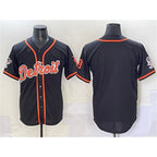 Detroit Tigers Blank Black With Patch Cool Base Stitched Baseball Jersey