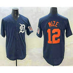 Detroit Tigers #12 Casey Mize Navy Alternate With Patch Cool Base Stitched Baseball Jersey