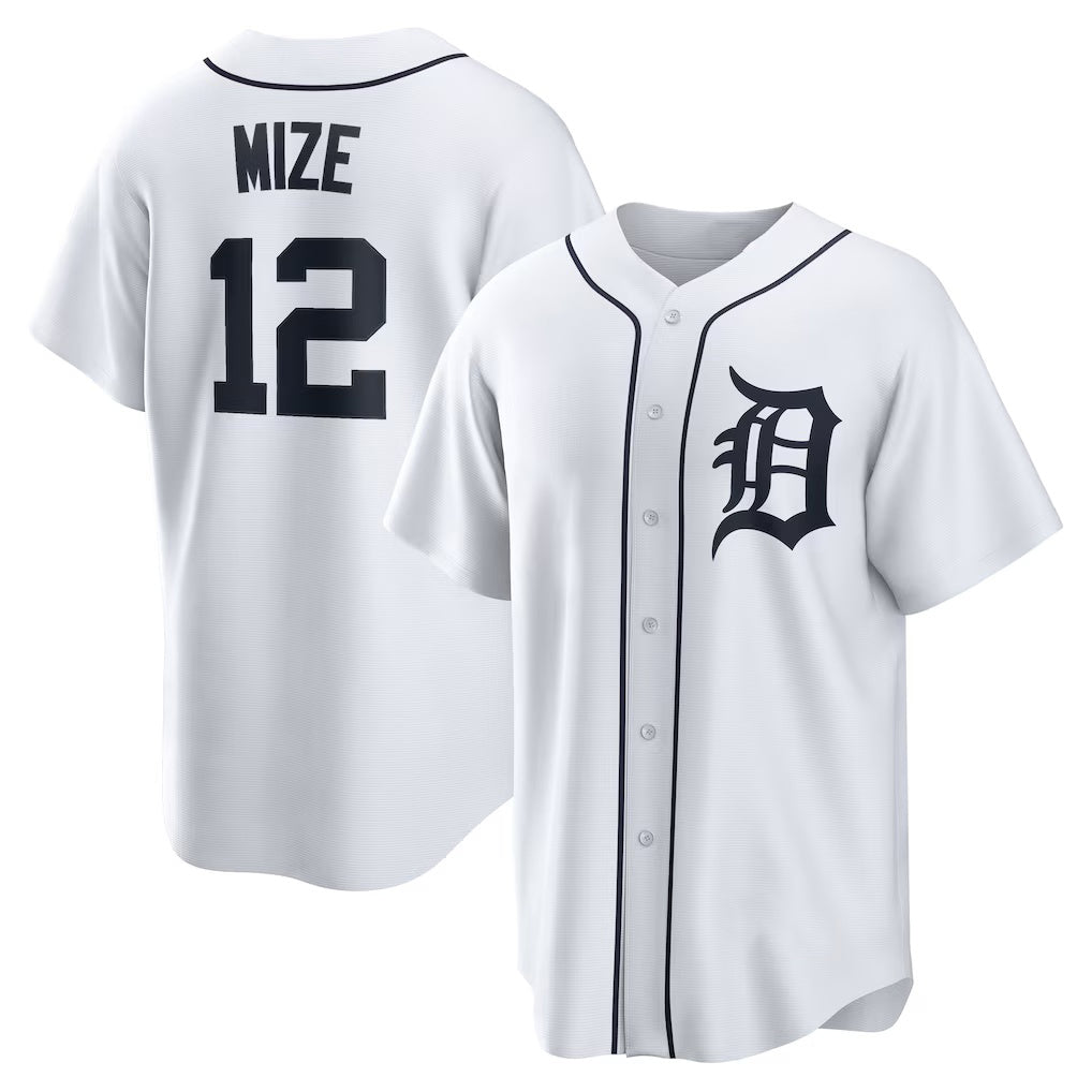 Detroit Tigers #12 Casey Mize White Home Replica Baseball Jersey