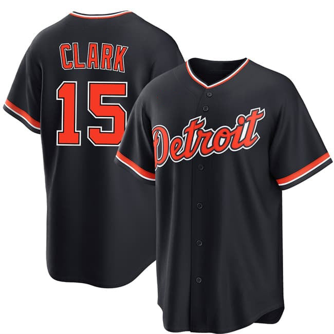 Detroit Tigers #15 Max Clark Navy Alternate Stitched Baseball Jersey