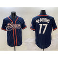 Detroit Tigers #17 Parker Meadows Navy With Patch Cool Base Stitched Baseball Jersey