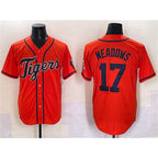 Detroit Tigers #17 Parker Meadows Orange With Patch Cool Base Stitched Baseball Jersey