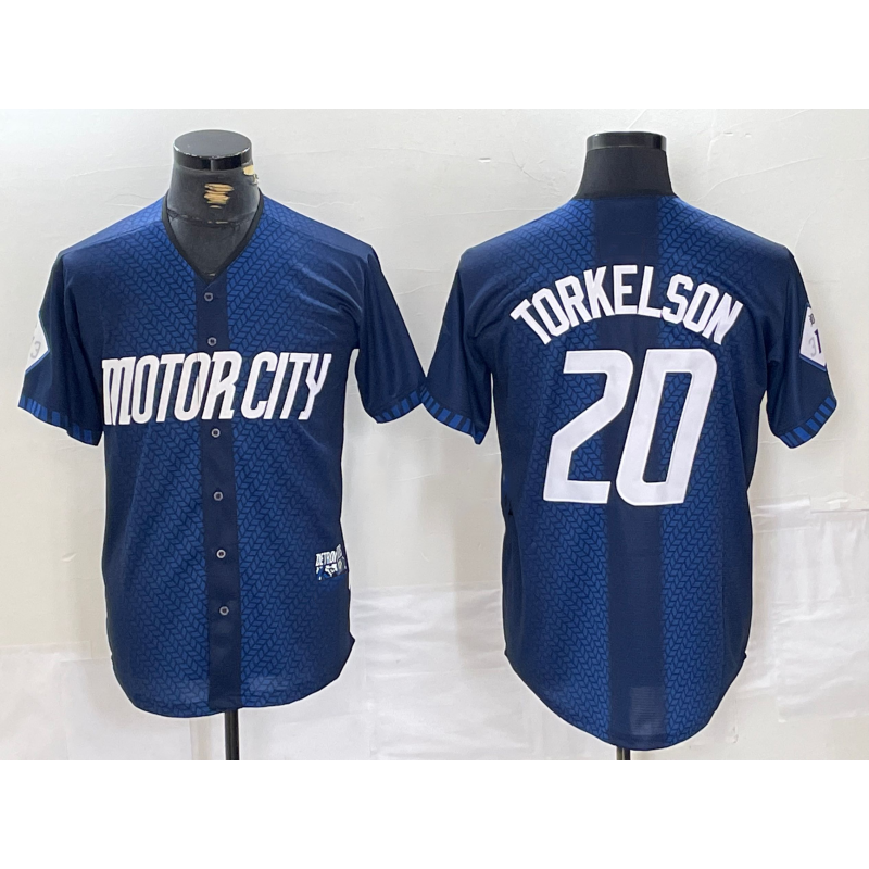 Detroit Tigers #20 Spencer Torkelson 2024 Navy City Connect Cool Base Limited Stitched Baseball Jersey