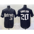 Detroit Tigers #20 Spencer Torkelson Black 'Motor Gothic Edition' Vapor Premier Limited Stitched Baseball Jersey