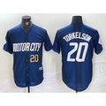 Detroit Tigers #20 Spencer Torkelson Number 2024 Navy City Connect Cool Base Limited Stitched Baseball Jersey
