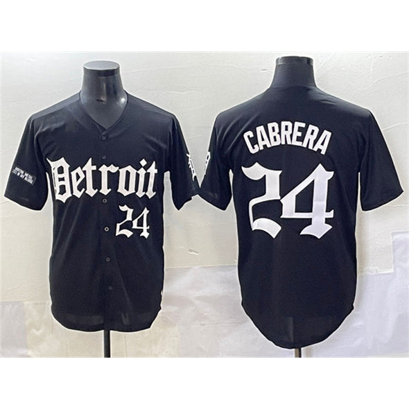 Detroit Tigers #24 Miguel Cabrera Black 'Motor Gothic Edition' Vapor Premier Limited Stitched Baseball Jersey