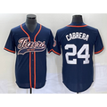 Detroit Tigers #24 Miguel Cabrera Navy Cool Base Stitched Baseball Jersey