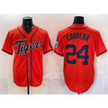Detroit Tigers #24 Miguel Cabrera Orange With Patch Cool Base Stitched Baseball Jersey