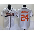 Detroit Tigers #24 Miguel Cabrera White Cool Base Stitched Baseball Jersey