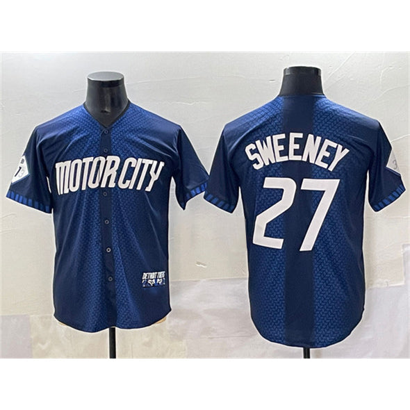 Detroit Tigers #27 Trey Sweeney 2024 Navy City Connect Cool Base Limited Stitched Baseball Jersey