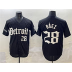 Detroit Tigers #28 Javier Báez Black 'Motor Gothic Edition' Vapor Premier Limited Stitched Baseball Jersey