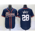 Detroit Tigers #28 Javier Báez Navy Cool Base Stitched Baseball Jersey