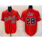 Detroit Tigers #28 Javier Báez Orange With Patch Vapor Premier Limited Stitched Baseball Jersey