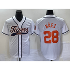 Detroit Tigers #28 Javier Báez White Cool Base Stitched Baseball Jersey