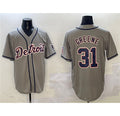 Detroit Tigers #31 Riley Greene Gray With Patch Cool Base Stitched Baseball Jersey