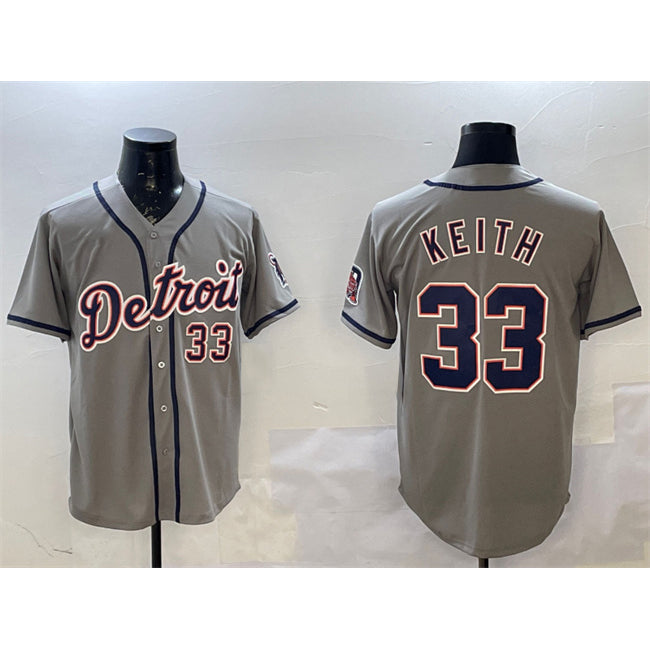 Detroit Tigers #33 Colt Keith Gray Cool Base Stitched Baseball Jersey