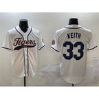 Detroit Tigers #33 Colt Keith White With Patch Cool Base Stitched Baseball Jersey