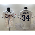 Detroit Tigers #34 Jake Rogers White With Patch Cool Base Stitched Baseball Jersey