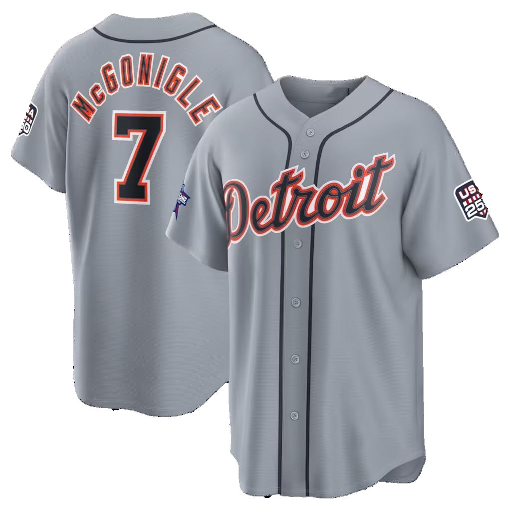 Detroit Tigers #7 Kevin McGonigle 2026 All-Star Game Gray Replica Baseball Jersey