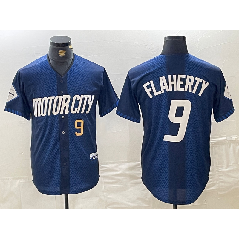 Detroit Tigers #9 Jack Flaherty Number 2024 Navy City Connect Cool Base Limited Stitched Baseball Jersey