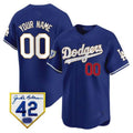 Dodgers 2024 Jackie Robinson Patch Vapor Premier Limited Custom Jersey ¨C Royal Baseball Jersey