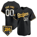 Dodgers 2024 Spring Training Patch Vapor Premier Limited Custom Jersey ¨C All Stitched-Black Baseball Jersey