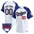 Dodgers 2024 Spring Training Patch Vapor Premier Limited Custom Jersey ¨C White Baseball Jersey