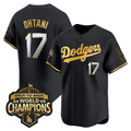 Los Angeles Dodgers Black Gold 2025 Back-To-Back World Series Baseball Jerseys