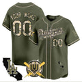 Dodgers Armed Forces Day Vapor Premier Limited Custom Jersey ¨C Green Baseball Jersey