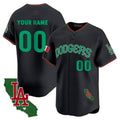 Dodgers Mexico California Patch Vapor Premier Limited Custom Jersey V3 ¨C Black Baseball Jersey