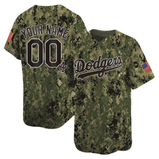 Dodgers USMC Alternate Vapor Premier Limited Custom Jersey ¨C All Stitched-Woodland Baseball Jersey