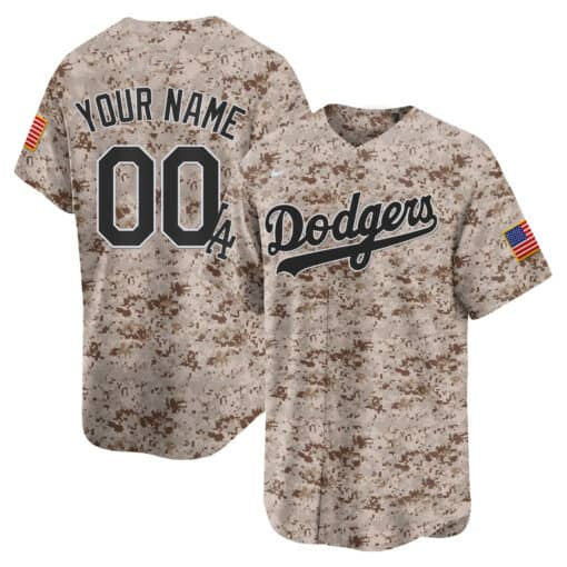 Dodgers USMC Alternate Vapor Premier Limited Custom Jersey ¨C Desert Baseball Jersey