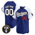 Dodgers Vin Scully Patch Gold Trim Vapor Premier Limited Custom Jersey ¨C Royal White Baseball Jersey