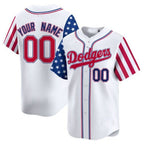 Dodgers White 2024 Independence Day Vapor Premier Limited Custom Jersey V2 ¨C All Stitched-White Baseball Jersey