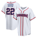 Dominican Republic Baseball #22 Juan Soto 2026 World Baseball Classic Home Stadium Baseball Jersey - White
