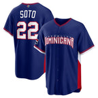 Dominican Republic Baseball #22 Juan Soto 2026 World Baseball Classic Road Stadium Baseball Jersey - Royal