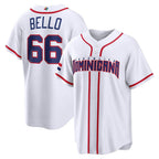 Dominican Republic Baseball #66 Brayan Bello 2026 World Baseball Classic Home Stadium Baseball Jersey - White