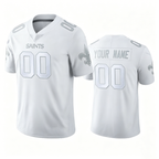 Custom New Orleans Saints All White Platinum Limited Football Jersey