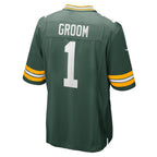 GB.Packers Number #1 Groom Green Game Stitched Football American Jersey
