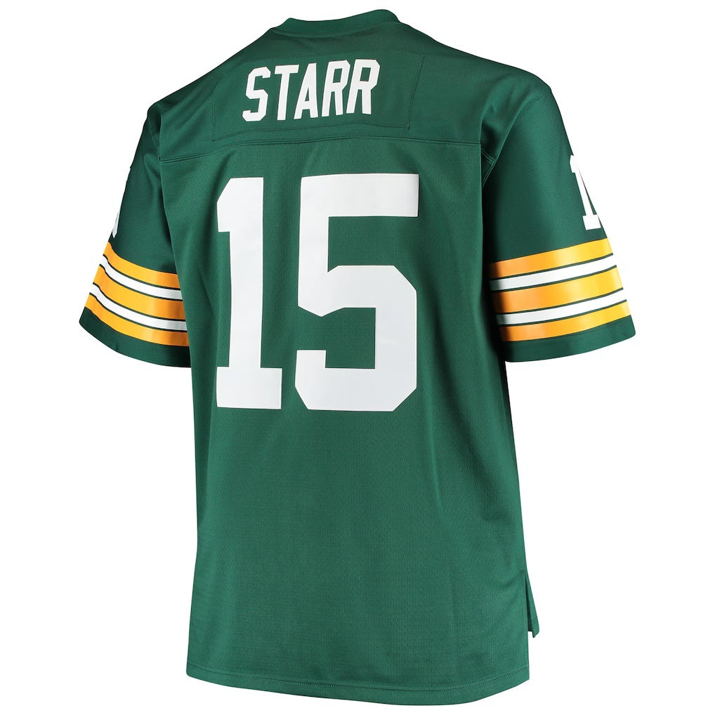 GB.Packers #15 Bart Starr Mitchell & Ness Green Big & Tall Retired Player Replica Stitched Football American Jersey