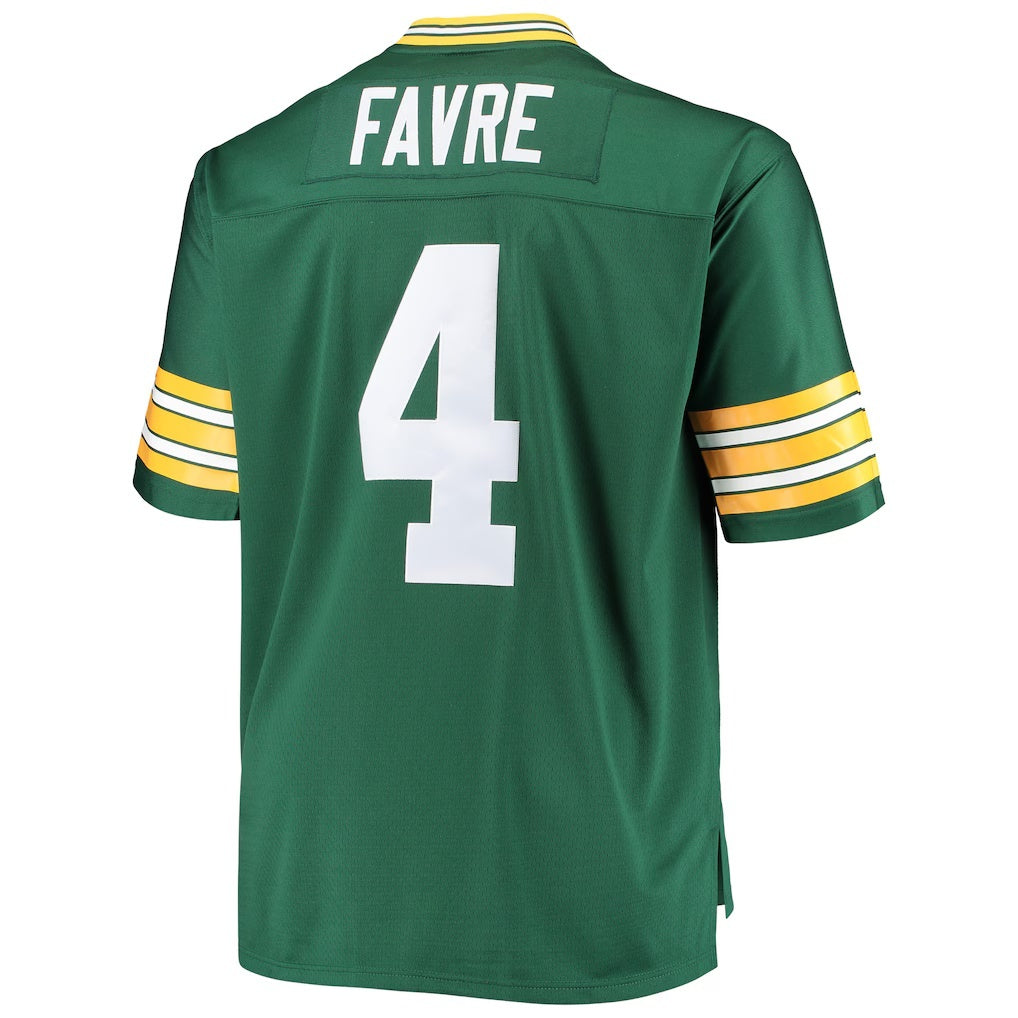 GB.Packers #4 Brett Favre Mitchell & Ness Green Big & Tall Retired Player Replica Stitched Football American Jersey